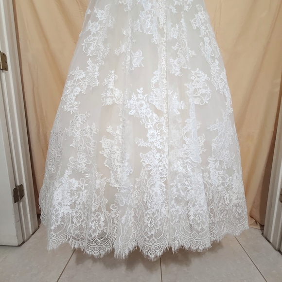 Pronovias | The Orion Lace Wedding Dress Off White Crystal NEW Size 18 - Picture 6 of 16